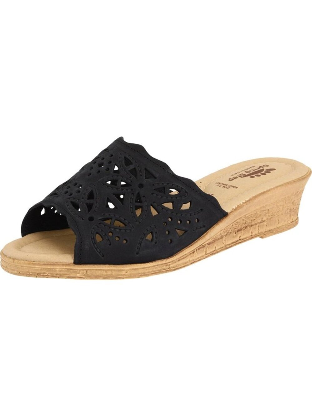 Stylish Women's Laser-Cut Leather Wedge Sandals for Spring & Summer Fashion
